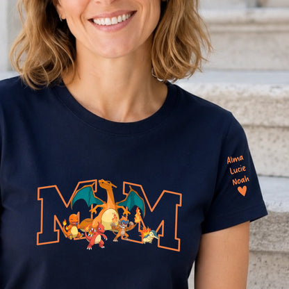 T-shirt personnalisé maman - Initiale et prénoms des enfants – vue 3
