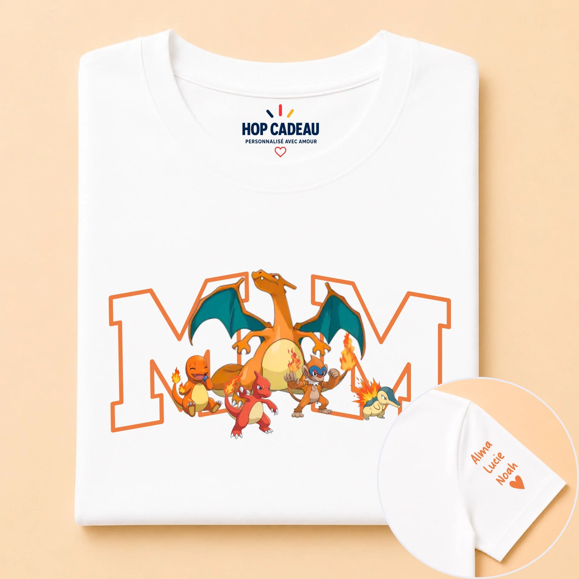 T-shirt personnalisé maman - Initiale et prénoms des enfants – vue 4