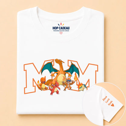 T-shirt personnalisé maman - Initiale et prénoms des enfants – vue 4