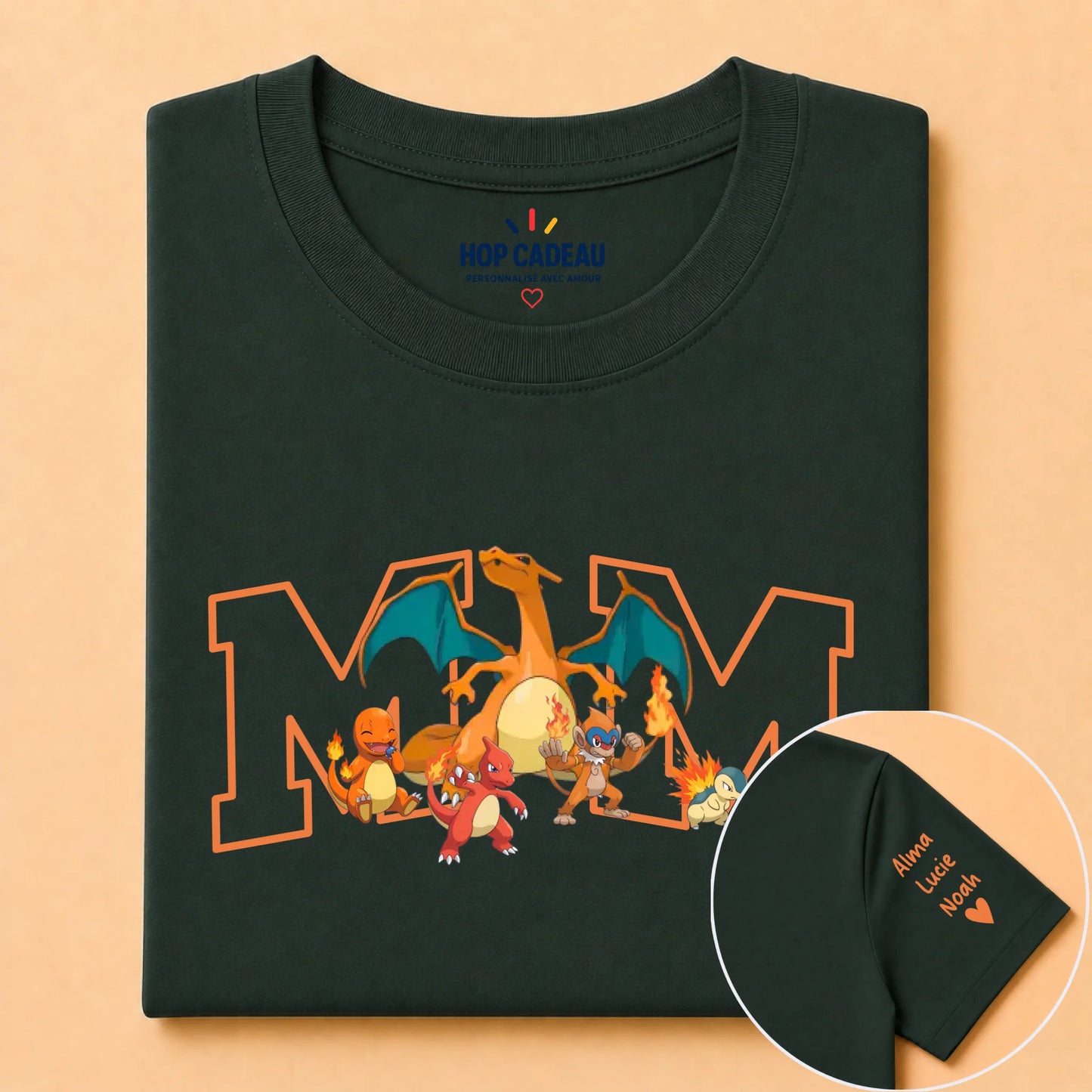 T-shirt personnalisé maman - Initiale et prénoms des enfants – vue 5