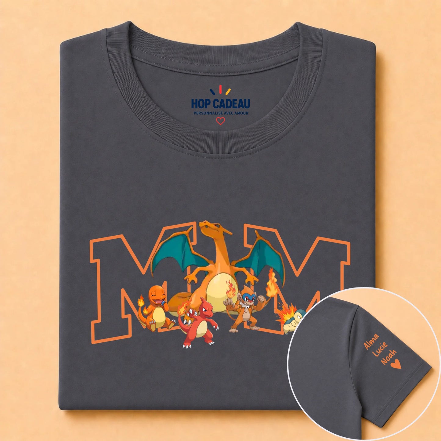 T-shirt personnalisé maman - Initiale et prénoms des enfants – vue 8