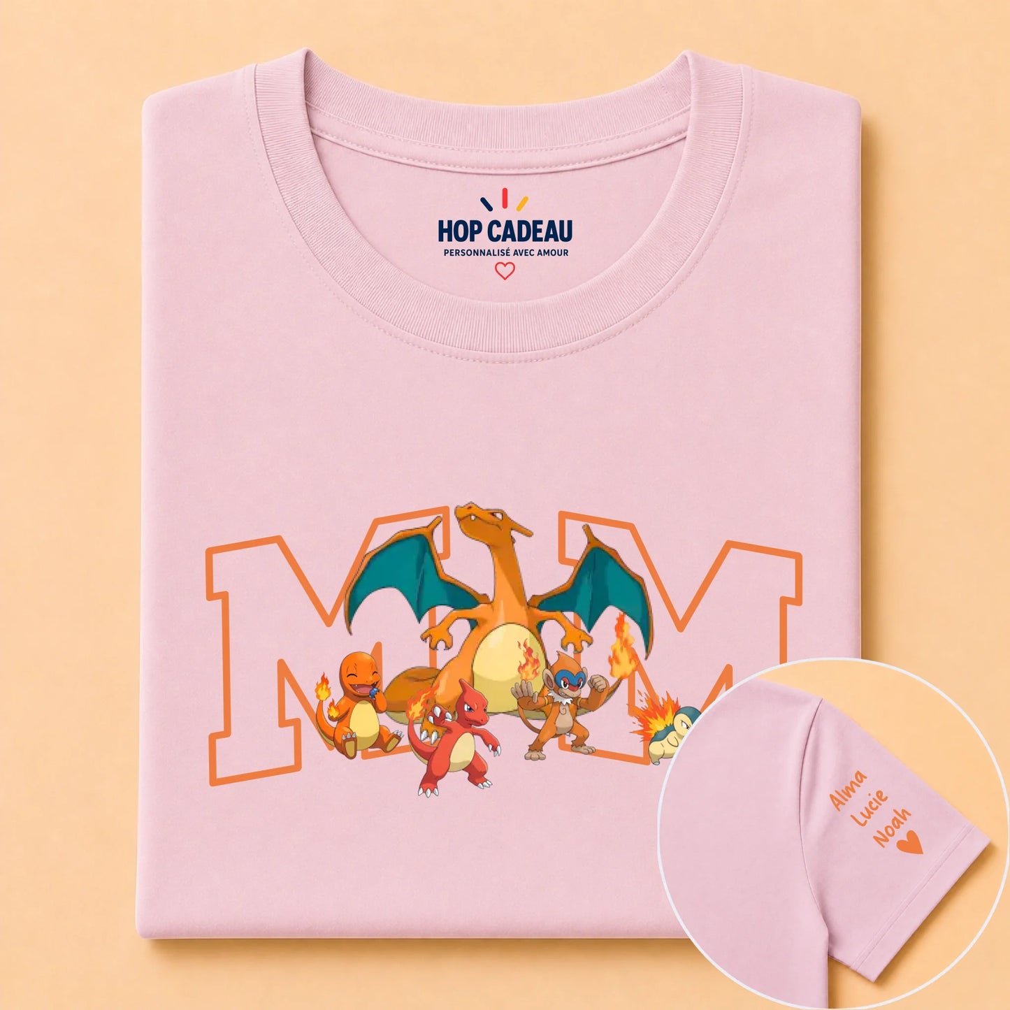 T-shirt personnalisé maman - Initiale et prénoms des enfants – vue 9