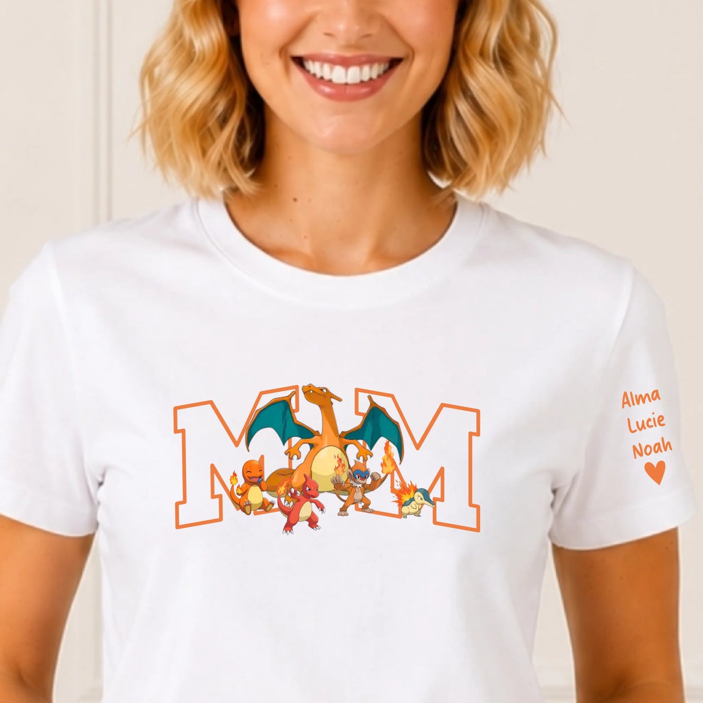 T-shirt personnalisé maman - Initiale et prénoms des enfants