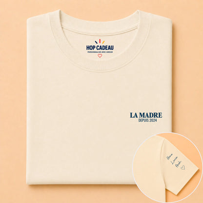 T-shirt La Madre personnalisé – Cœur, prénoms et année – vue 11