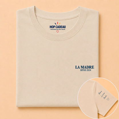 T-shirt La Madre personnalisé – Cœur, prénoms et année – vue 14
