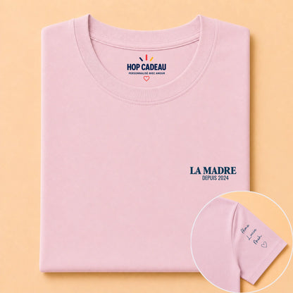 T-shirt La Madre personnalisé – Cœur, prénoms et année – vue 8