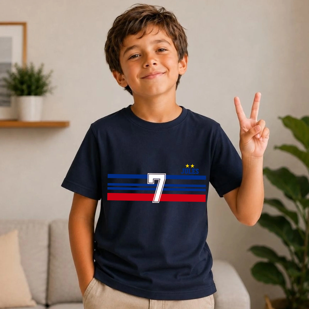 T-shirt personnalisé papa Équipe de France - Papa et fils – vue 14