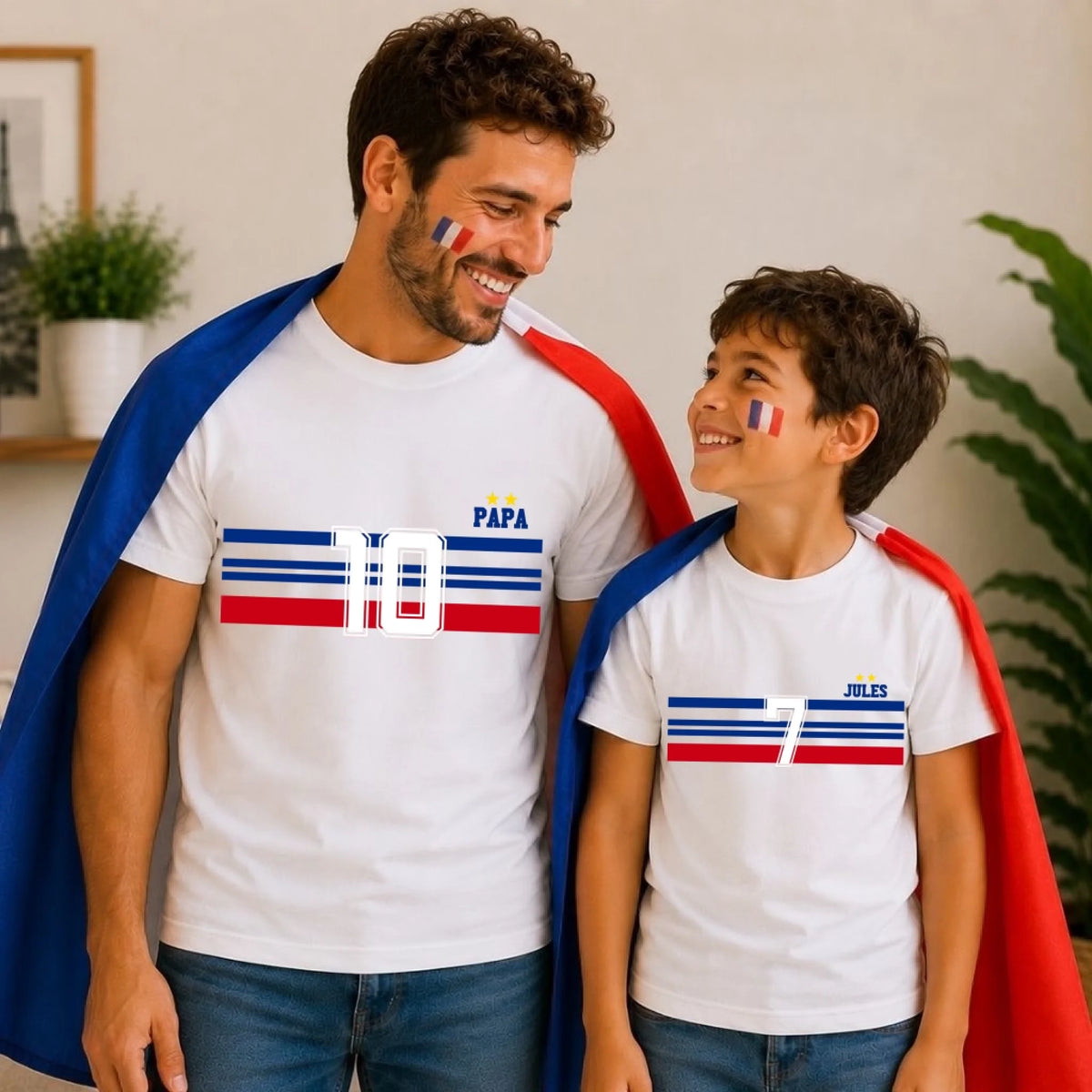 T-shirt personnalisé papa Équipe de France - Papa et fils – vue 22