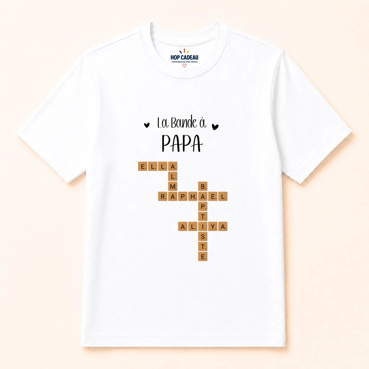 T-shirt personnalisé papa Scrabble - La bande à papa – vue 3