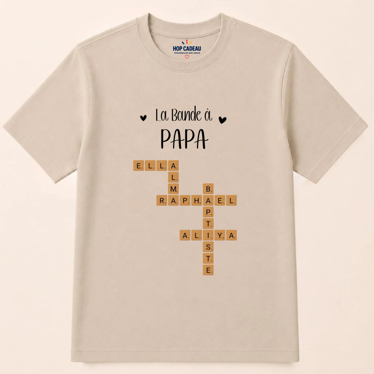 T-shirt personnalisé papa Scrabble - La bande à papa – vue 6