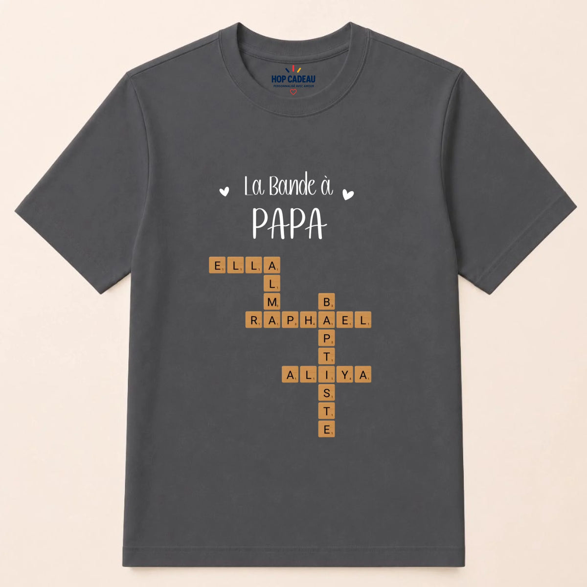 T-shirt personnalisé papa Scrabble - La bande à papa – vue 7