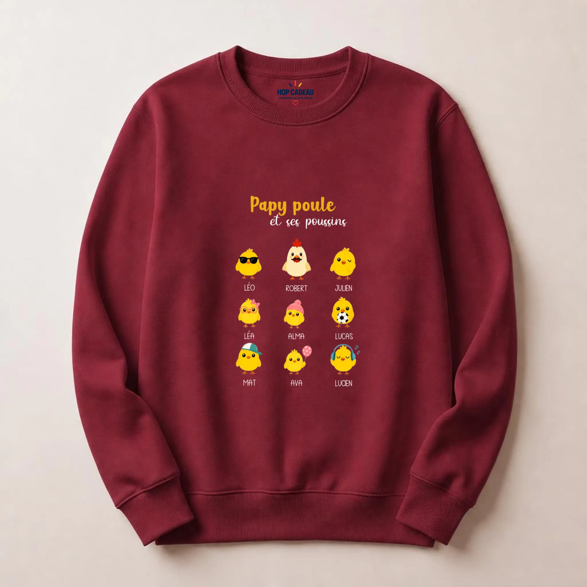 T-shirt personnalisé papy poule - Prénoms des petits-enfants – vue 23