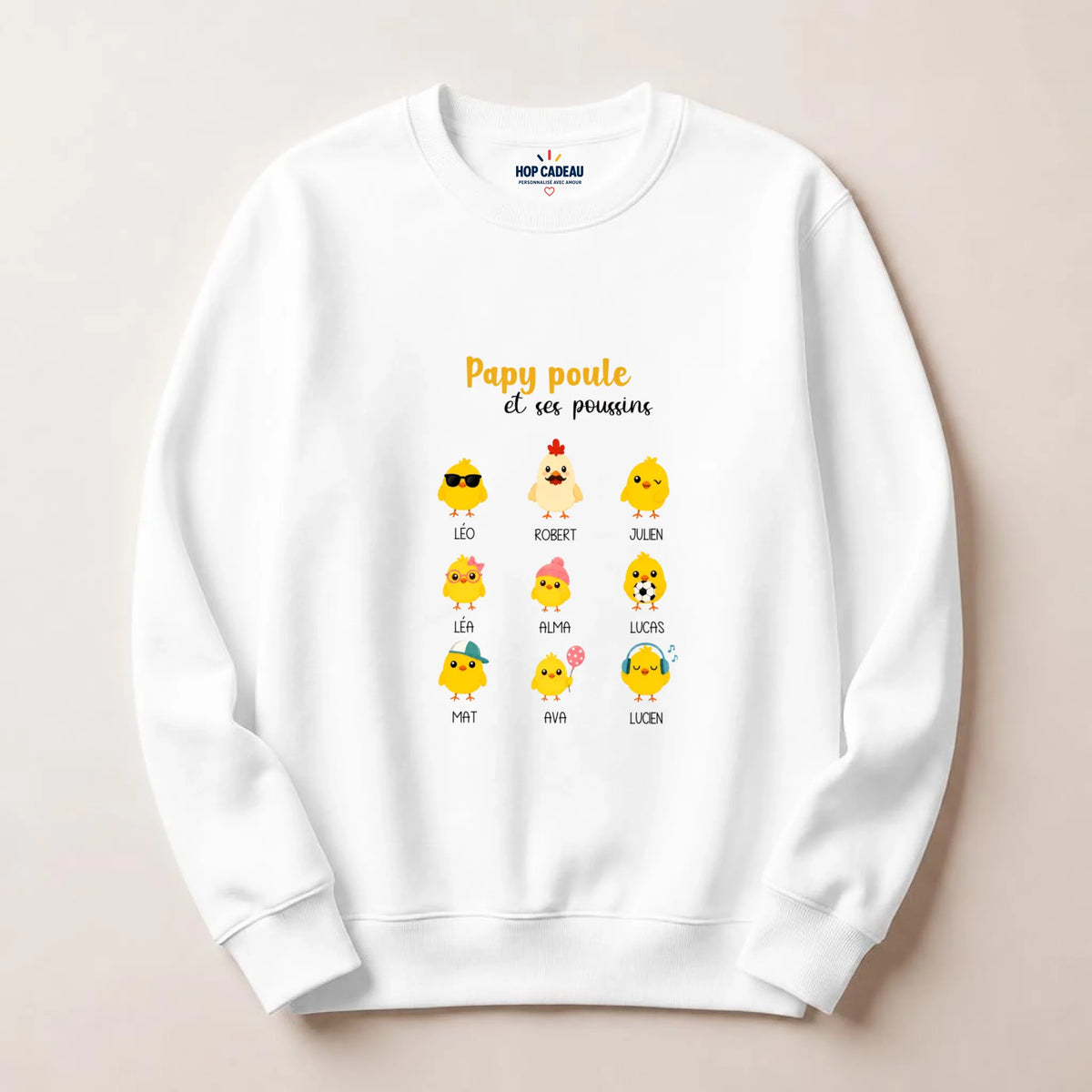 T-shirt personnalisé papy poule - Prénoms des petits-enfants – vue 27