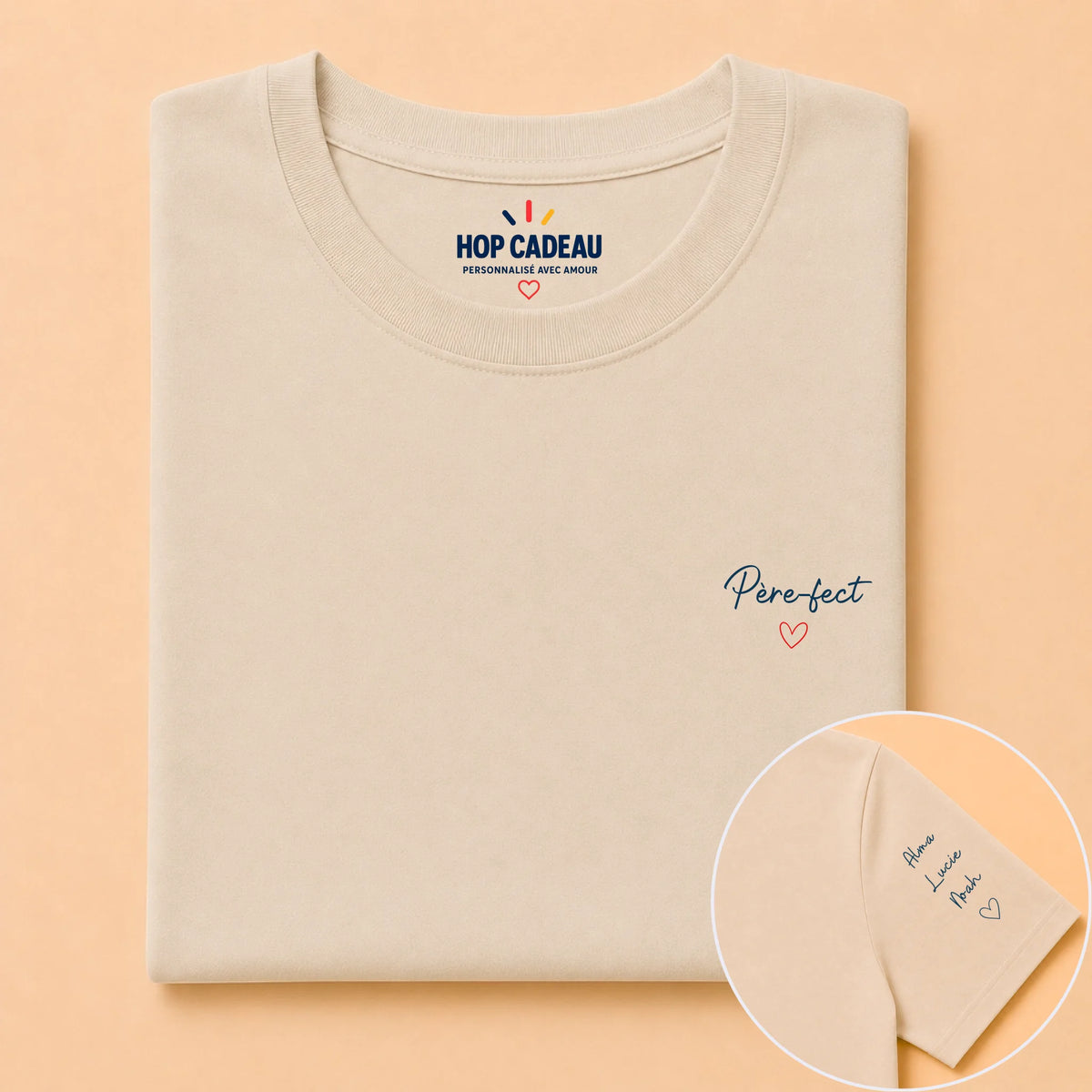 T-shirt personnalisé Père-fect - Prénoms sur la manche – vue 14