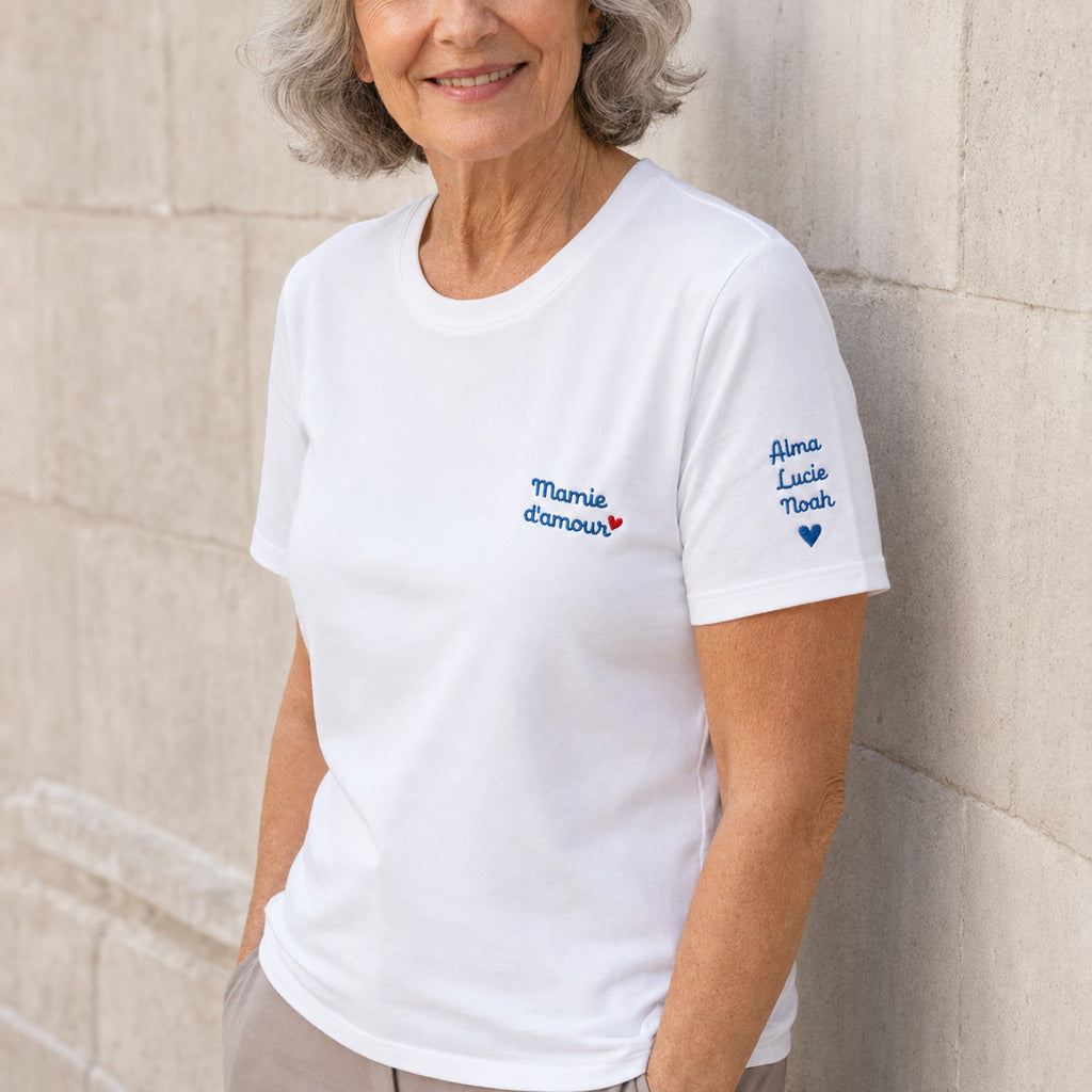 T-shirt personnalisé mamie - Mamie d’amour – vue 2