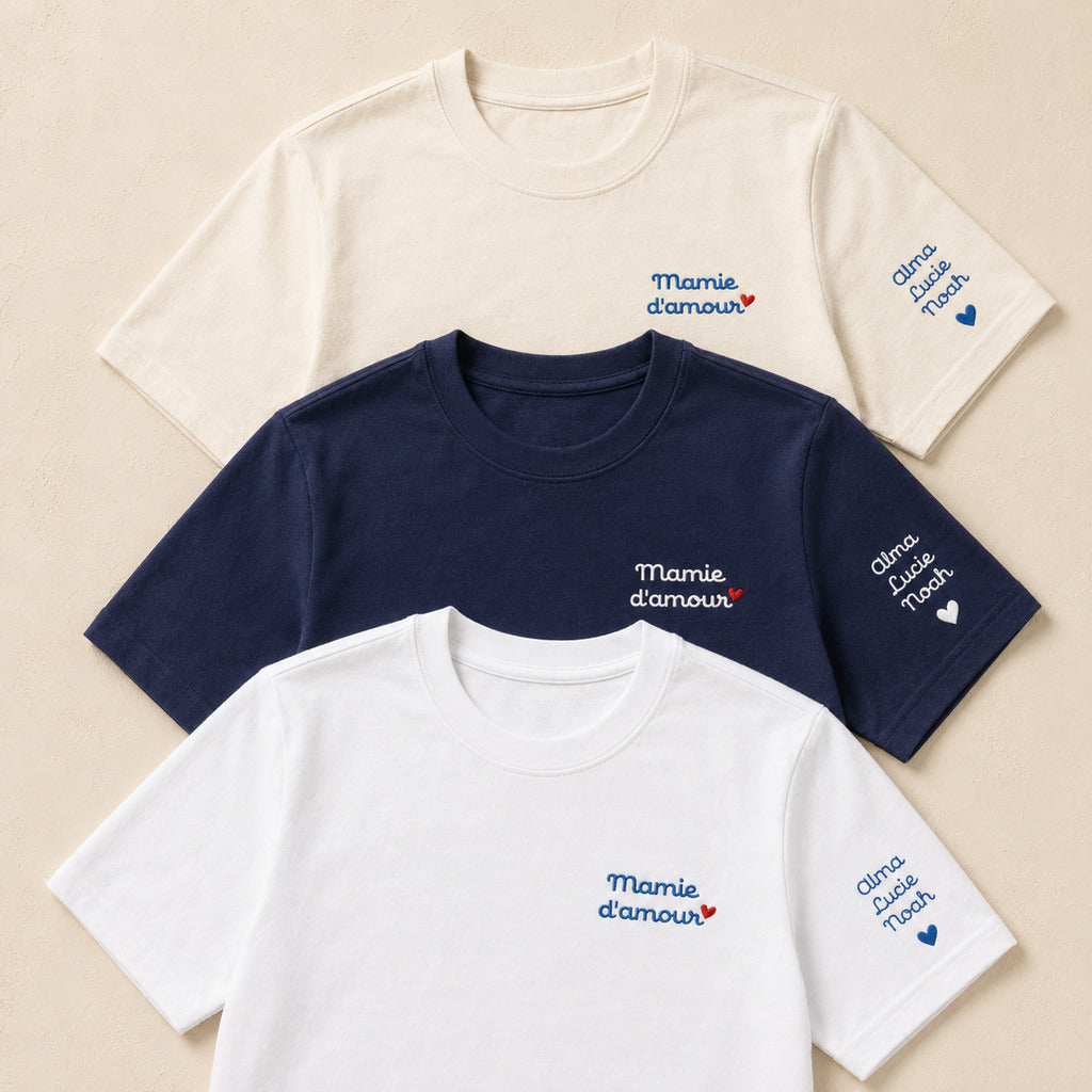 T-shirt personnalisé mamie - Mamie d’amour – vue 4