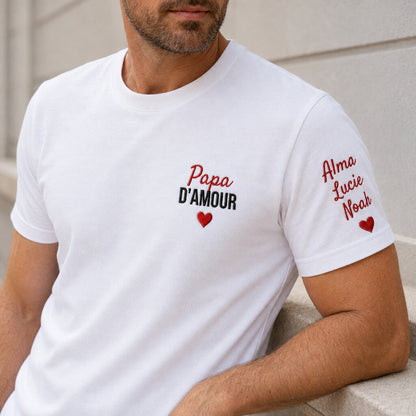 T-shirt personnalisé papa - Papa d’amour – vue 2