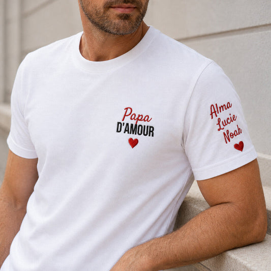 T-shirt personnalisé papa - Papa d’amour – vue 2