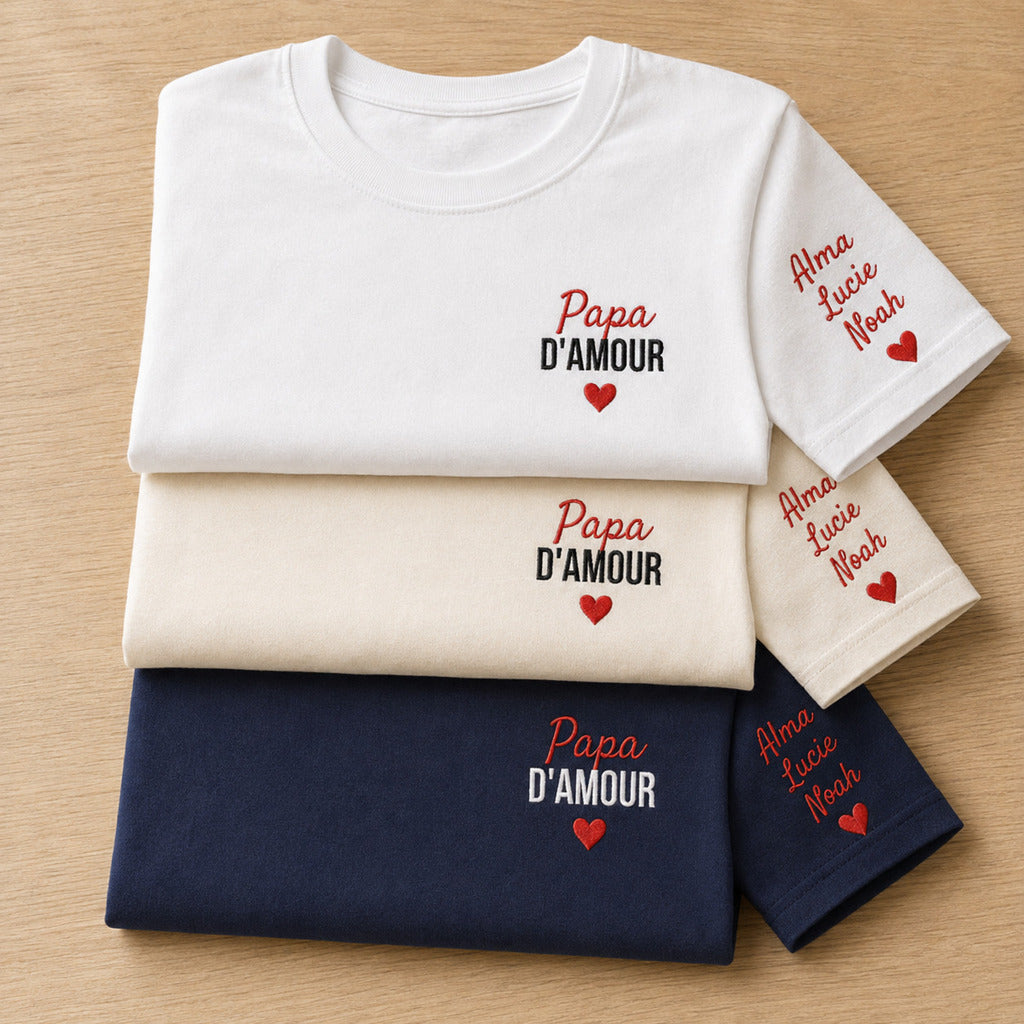 T-shirt personnalisé papa - Papa d’amour – vue 5