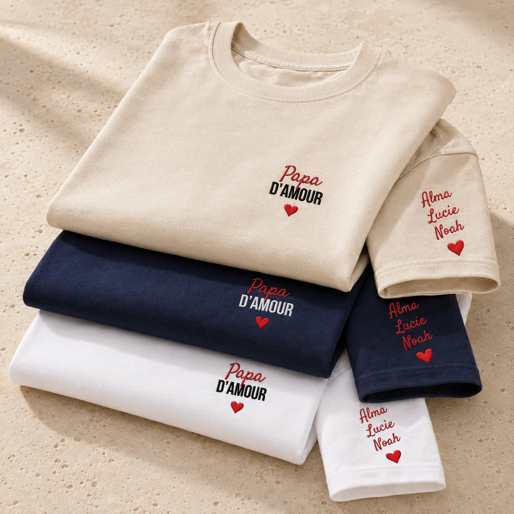 T-shirt personnalisé papa - Papa d’amour – vue 6