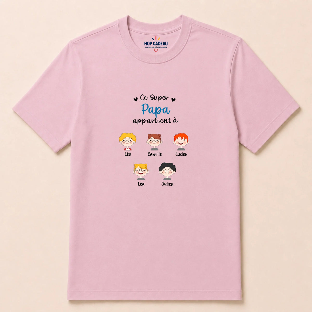 T-shirt personnalisé papa - Ce super papa appartient à – vue 13