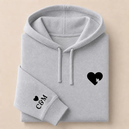 T-shirt personnalisé couple broderie – Hoodie Broderie Droite Rouge