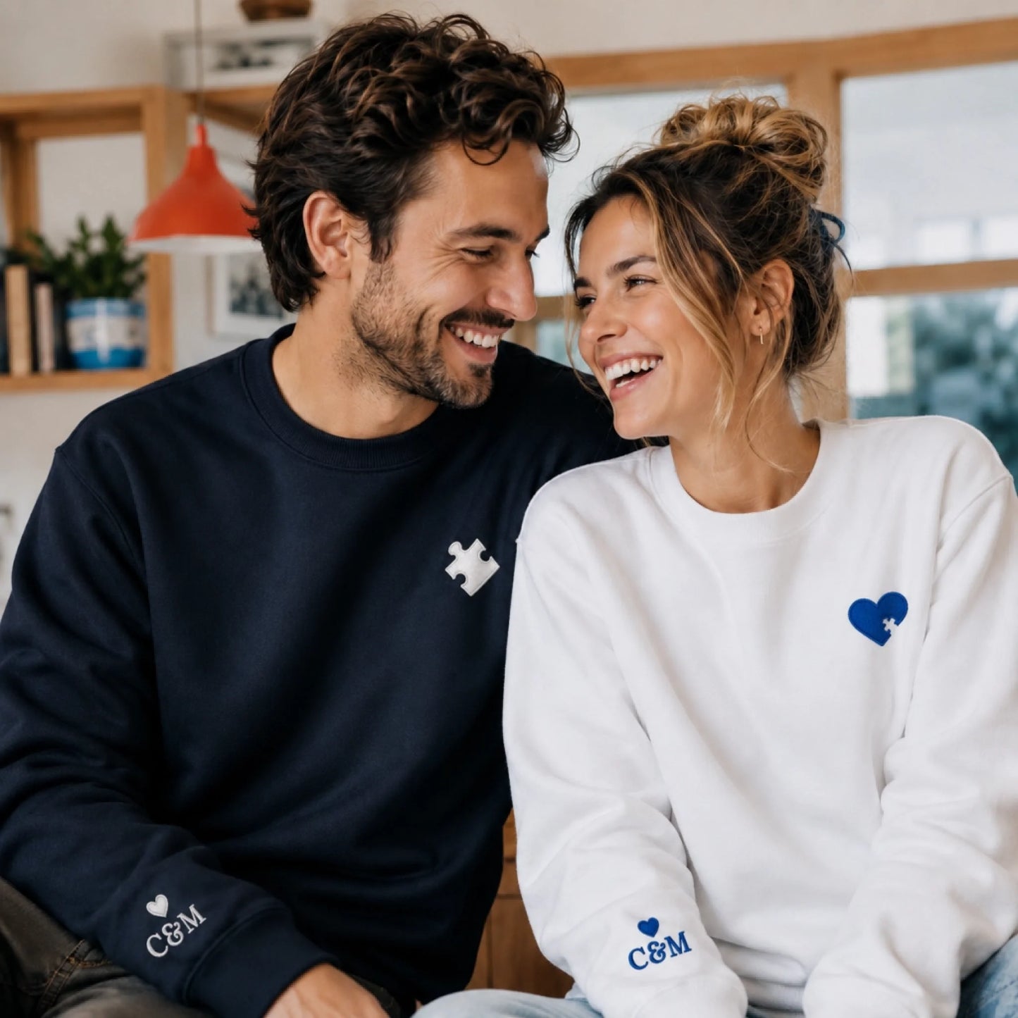 T-shirt personnalisé couple broderie – vue 37