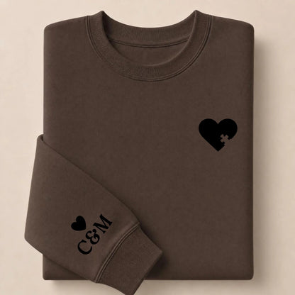 T-shirt personnalisé couple broderie – Hoodie Broderie Droite Rouge