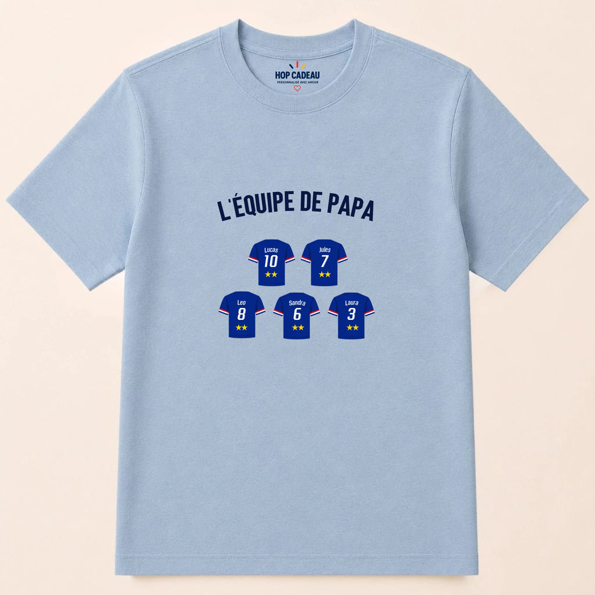 T-shirt personnalisé l’équipe de papa - Prénoms et numéros – vue 12