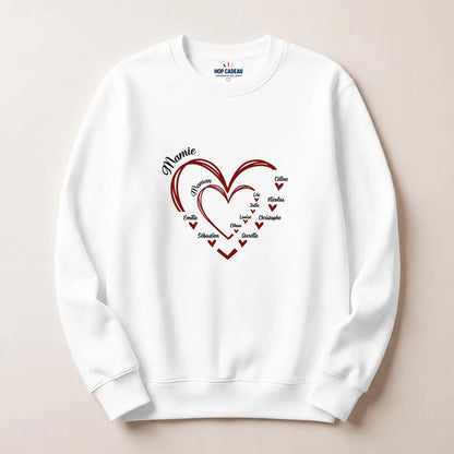 T-shirt Maman ou Mamie personnalisé – Cœurs et prénoms – vue 16