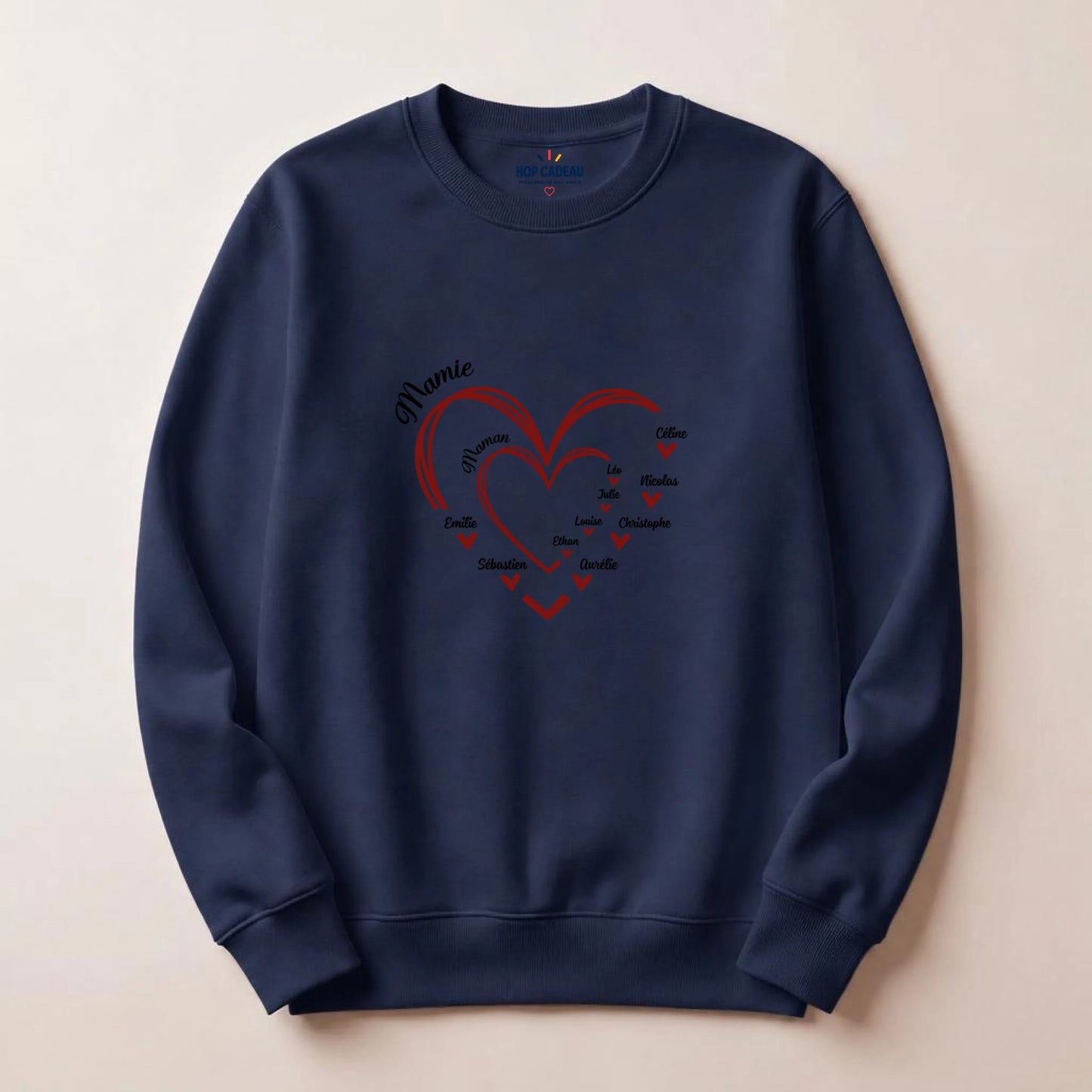 T-shirt Maman ou Mamie personnalisé – Cœurs et prénoms – vue 17