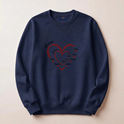 T-shirt Maman ou Mamie personnalisé – Cœurs et prénoms – vue 17