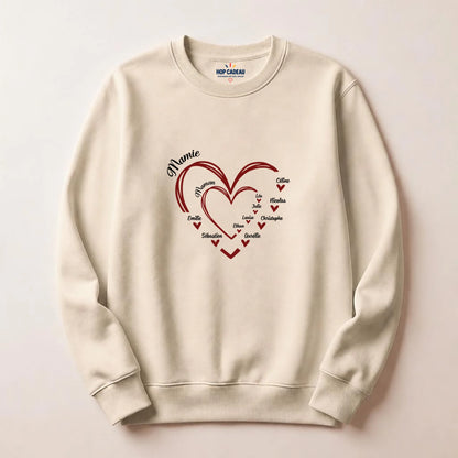T-shirt Maman ou Mamie personnalisé – Cœurs et prénoms – vue 18
