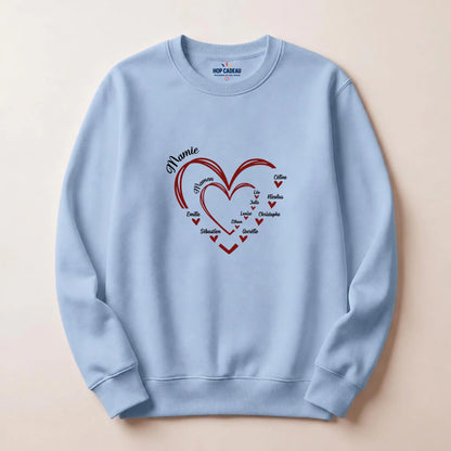 T-shirt Maman ou Mamie personnalisé – Cœurs et prénoms – vue 20