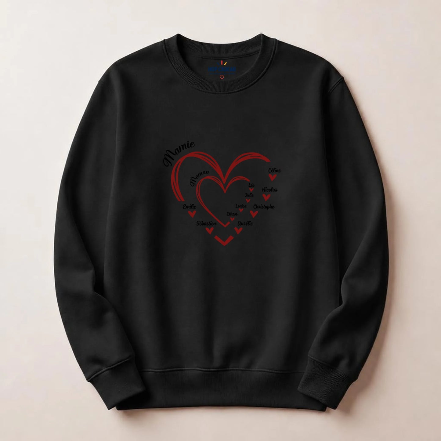 T-shirt Maman ou Mamie personnalisé – Cœurs et prénoms – vue 23
