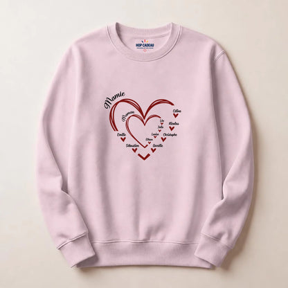 T-shirt Maman ou Mamie personnalisé – Cœurs et prénoms – vue 24