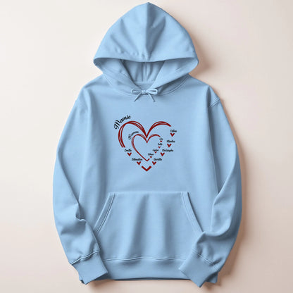 T-shirt Maman ou Mamie personnalisé – Cœurs et prénoms – vue 28