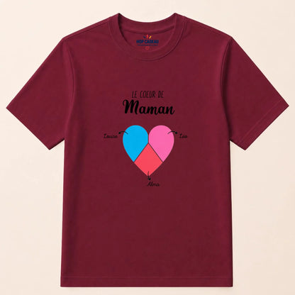 T-shirt Maman personnalisé – Cœur partagé – vue 10