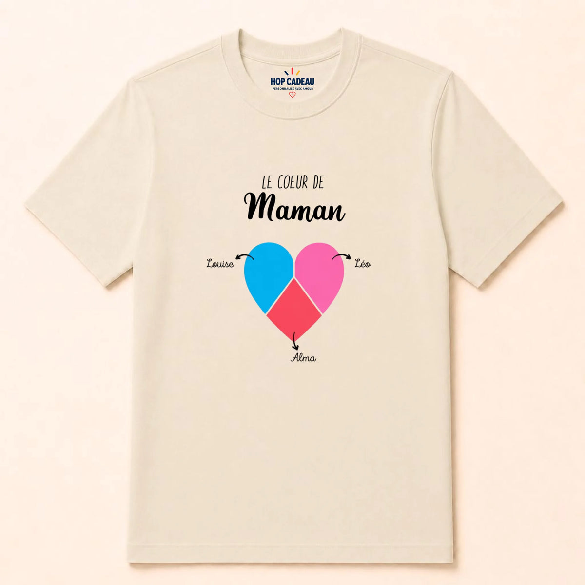 T-shirt Maman personnalisé – Cœur partagé – vue 11