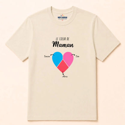 T-shirt Maman personnalisé – Cœur partagé – vue 11
