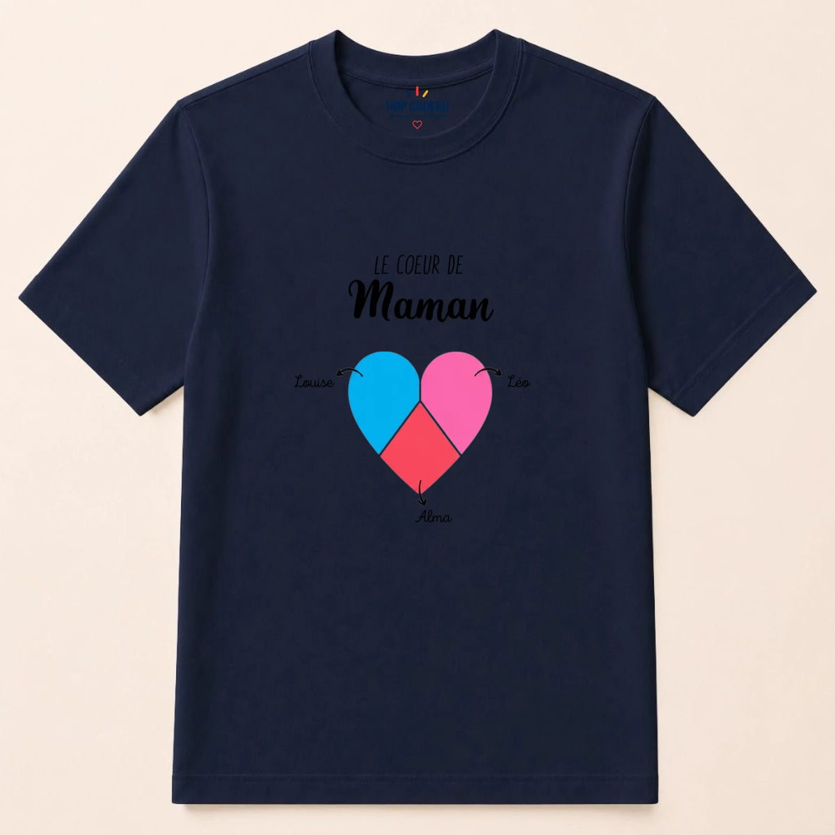 T-shirt Maman personnalisé – Cœur partagé – vue 12