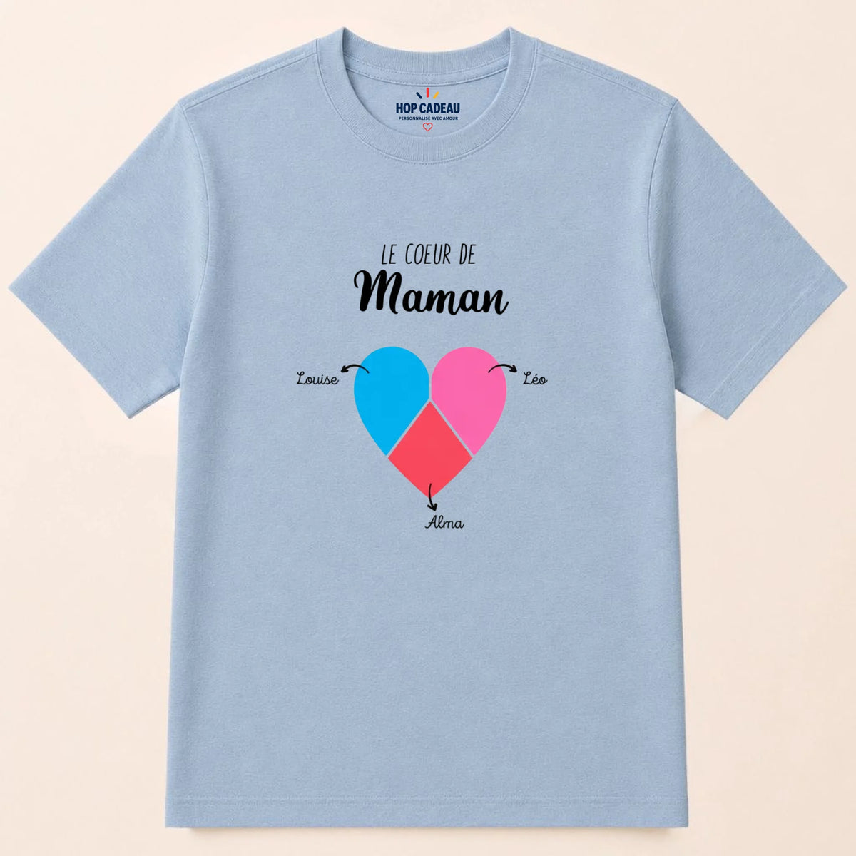 T-shirt Maman personnalisé – Cœur partagé – vue 13