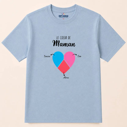 T-shirt Maman personnalisé – Cœur partagé – vue 13