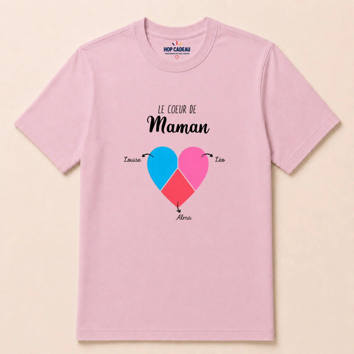 T-shirt Maman personnalisé – Cœur partagé – vue 14