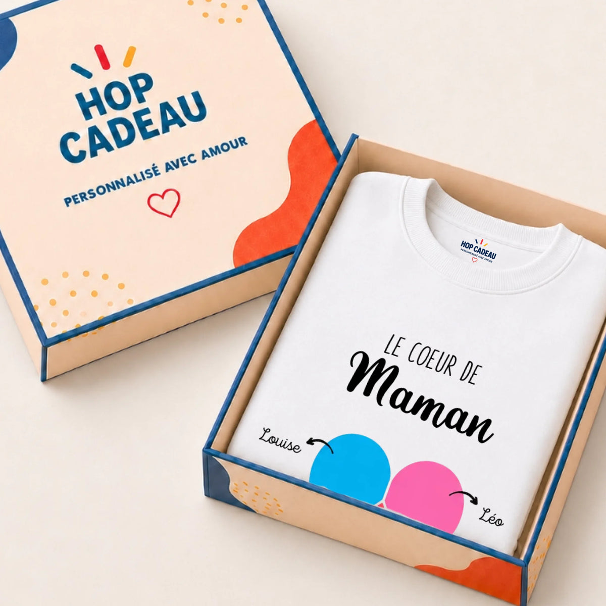 T-shirt Maman personnalisé – Cœur partagé – vue 16
