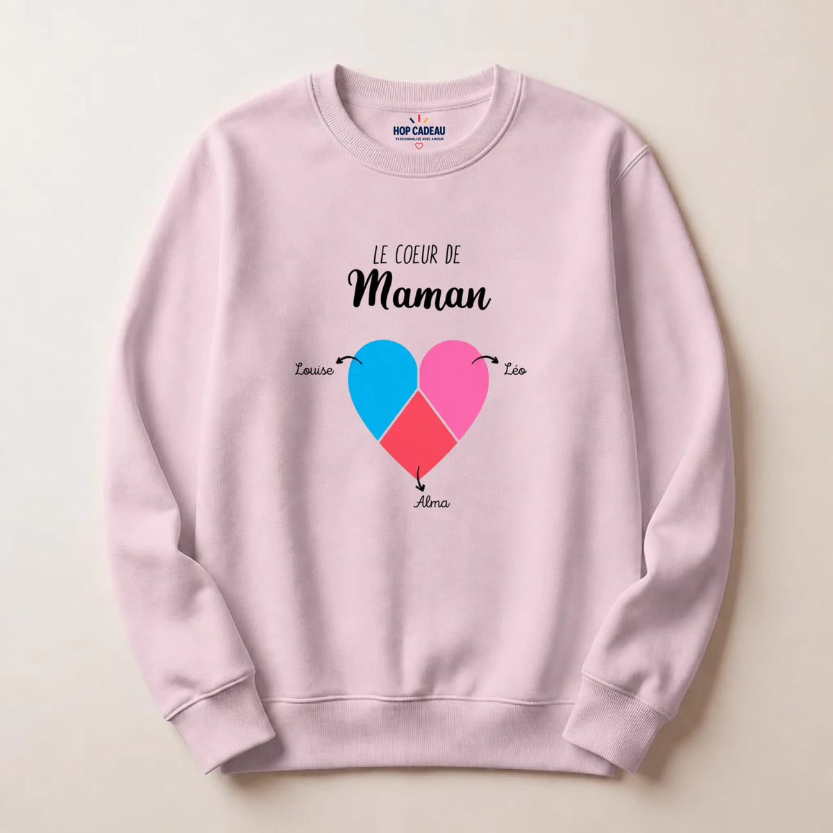 T-shirt Maman personnalisé – Cœur partagé – vue 24