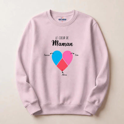 T-shirt Maman personnalisé – Cœur partagé – vue 24