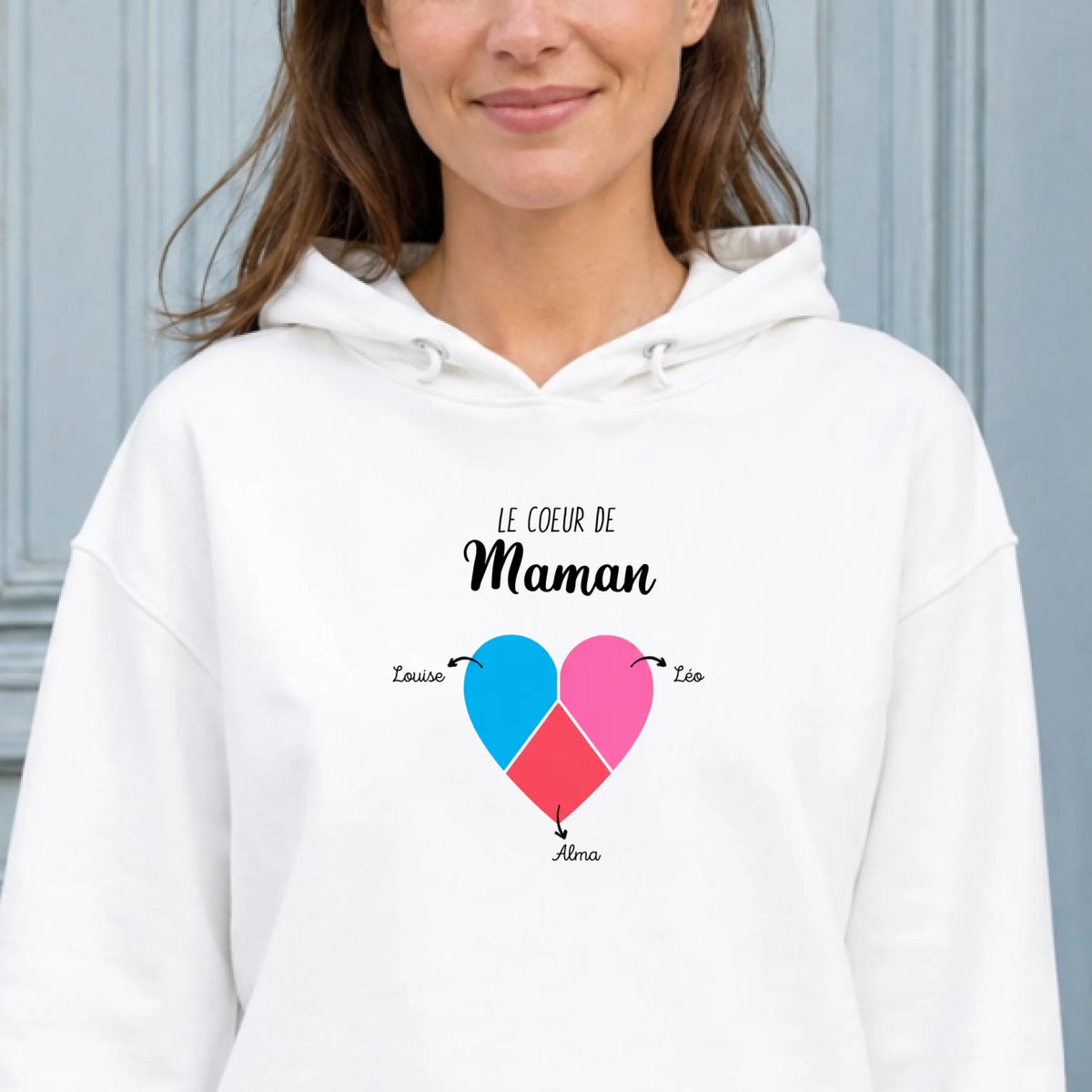 T-shirt Maman personnalisé – Cœur partagé – vue 25