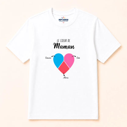 T-shirt Maman personnalisé – Cœur partagé – vue 3