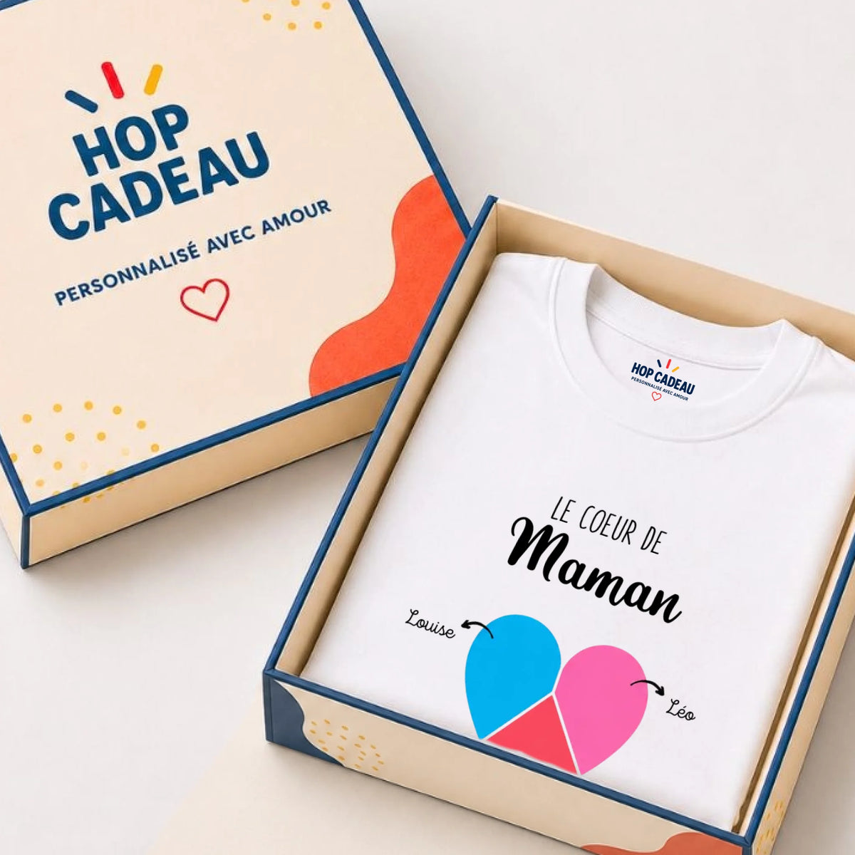T-shirt Maman personnalisé – Cœur partagé – vue 4